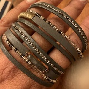 Yves leather wrap bracelet